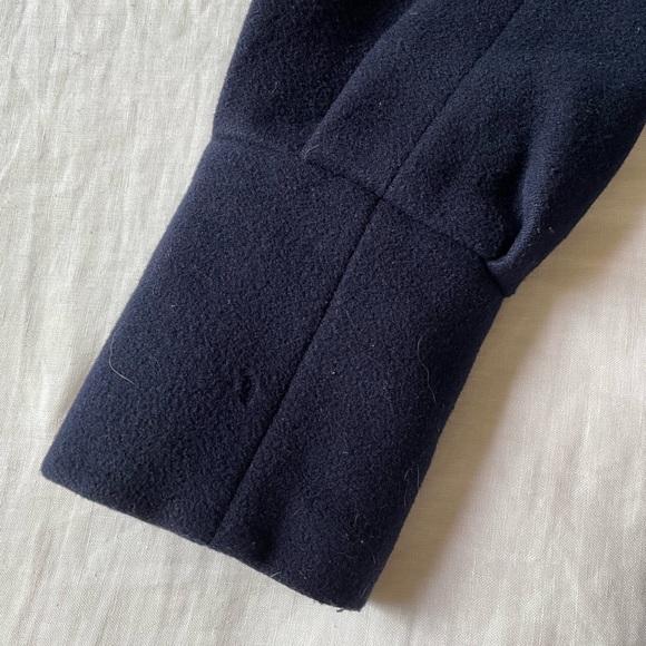 ❌Mackage Designer Navy Blue Belted Wool Coat - Picture 6 of 12